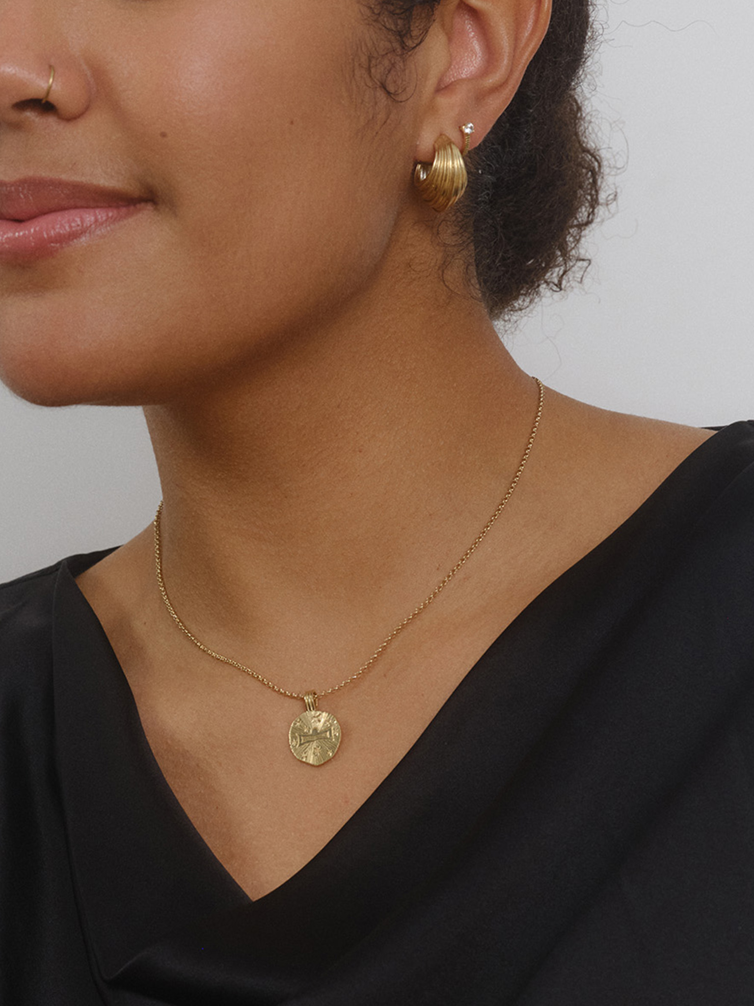 Sun in libra necklace - 22k gold vermeil